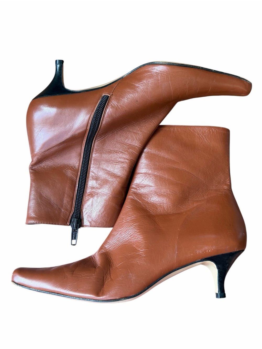 Vintage Coup d’État Made in Spain Leather Ankle Boots Cognac Brown Size 7B